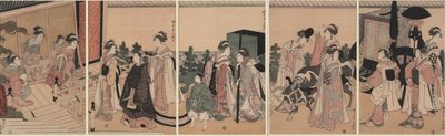 Bir Konağa Gelen Saray Görevlilerinin Mitat Alayı by Chōkyōsai Eiri