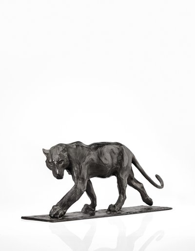 Panter yürüyüşü, arka bacağı kaldırılmış, c.1904 (patine bronz) by Rembrandt Bugatti