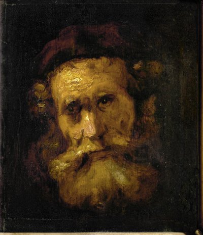 Bir Haham (tuval üzerine yağlıboya) by Rembrandt Harmensz. van Rijn