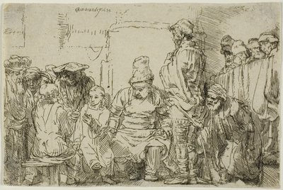 İsa Oturmuş Doktorlarla Tartışıyor by Rembrandt Harmensz. van Rijn