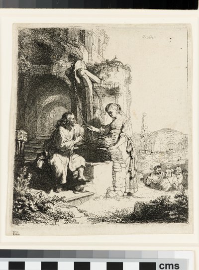 Harabeler Arasında İsa ve Samiriyeli Kadın by Rembrandt van Rijn