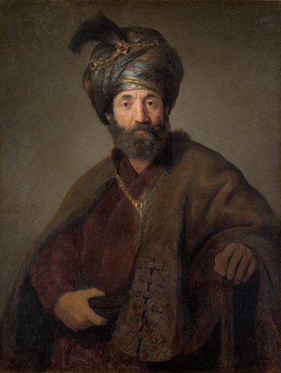 Doğu Kostümlü Adam, c.1635 (tuval üzerine yağlı boya) by Rembrandt van Rijn