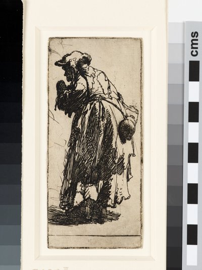 Kabağı olan yaşlı dilenci kadın, c.1629 (gravür) by Rembrandt van Rijn