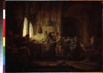 Bağdaki Emekçilerin Mesel veya On Birinci Saatin Emekçilerinin Mesel (Bağdaki Emekçilerin Benzetmesi). Rembrandt (1606-1669) olarak bilinen Harmenszoon van Rijn tarafından yapılan tablo by Rembrandt Harmensz. van Rijn