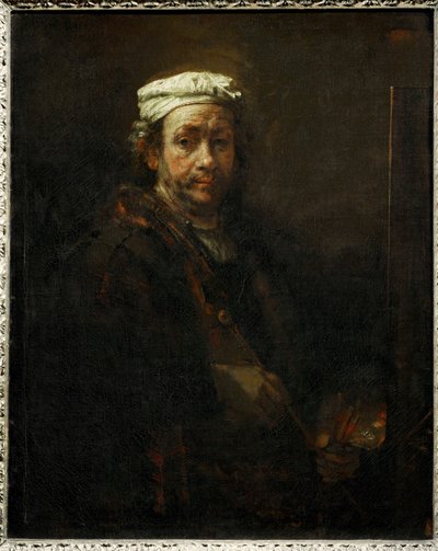 Sanatçının şövalesinde portresi ... by Rembrandt Harmensz. van Rijn