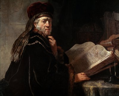 Bilgenin portresi (Bir hahamın portresi) (tuval üzerine yağlı boya by Rembrandt van Rijn