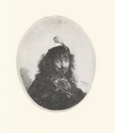 Kılıç ve ak balıkçıl ile Rembrandt by Rembrandt Harmensz. van Rijn
