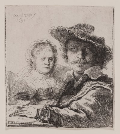 Saskia ile Otoportre by Rembrandt van Rijn