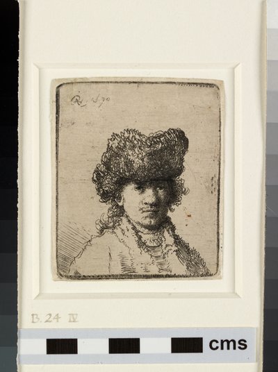 Kürk şapkalı otoportre by Rembrandt van Rijn