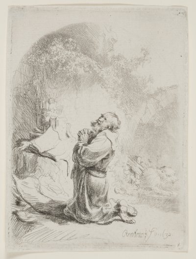 Aziz Jerome Dua Eden: Kemerli Baskı by Rembrandt van Rijn