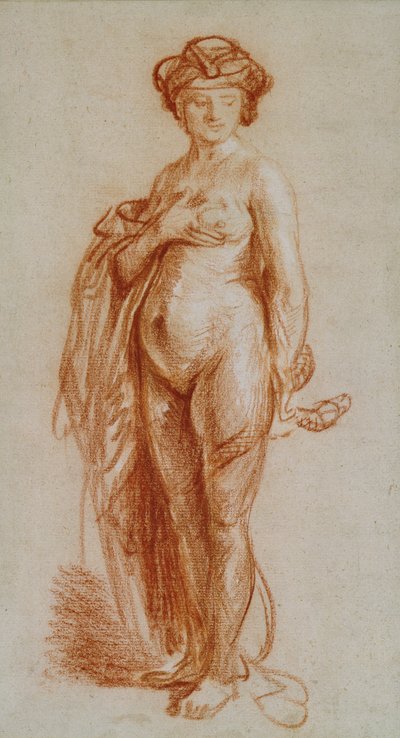 Çıplak bir kadının Kleopatra olarak incelenmesi by Rembrandt van Rijn