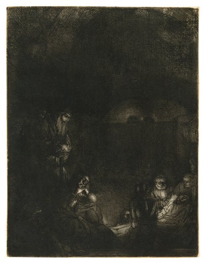 Entombment, c.1654 (kuru nokta ve yakma ile aşındırma) by Rembrandt Harmensz. van Rijn