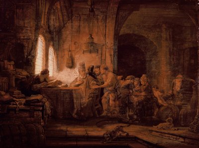 Bağdaki İşçilerin Mesel by Rembrandt van Rijn