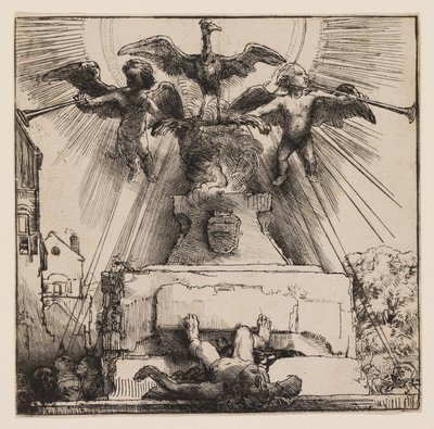 Phoenix veya Devrilen Heykel by Rembrandt Harmensz. van Rijn