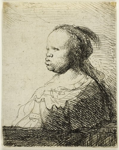 Beyaz Zenci, 1630 dolayları (kağıt üzerine gravür) by Rembrandt Harmensz. van Rijn