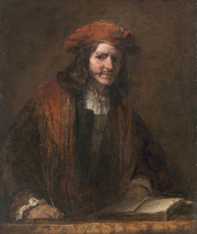 Kırmızı şapkalı adam (The Man with the Red Cap), c.1660 (tuval üzerine yağlıboya) by Rembrandt Harmensz. van Rijn