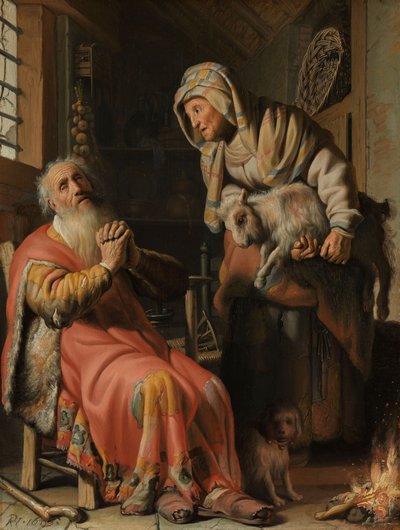 Tobit ve Anna, Çocukla by Rembrandt van Rijn