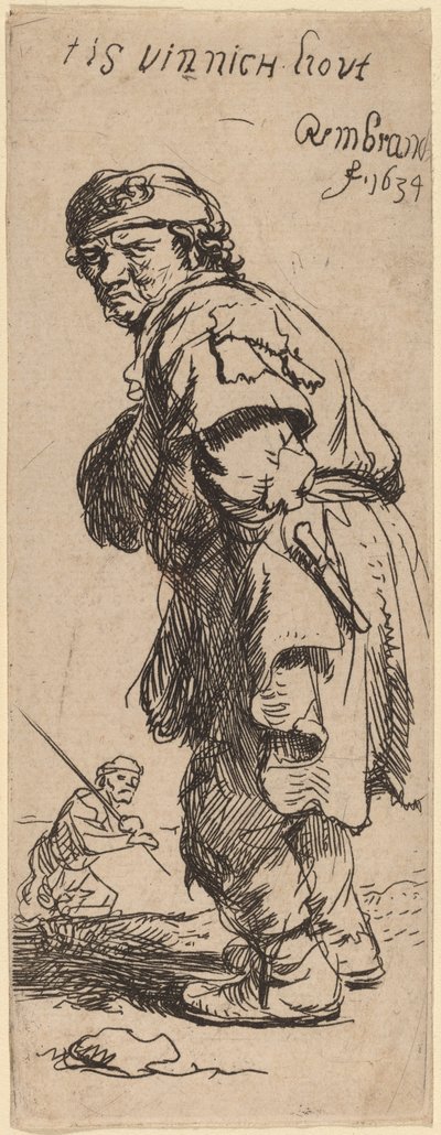 Bir Köylü Çağrısı: "tis vinnich kout" (çok soğuk) by Rembrandt van Rijn