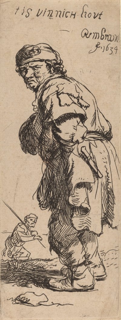 Bir Köylü Çağrısı: tis vinnich kout Çok soğuk, 1634. by Rembrandt van Rijn