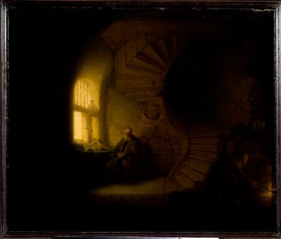 Meditasyonda bir filozof Resim Harmenszoon van Rijn dit Rembrandt (1606-1669) 1632 Güneş. 0,28x0,34 m Paris, Louvre Müzesi by Rembrandt van Rijn