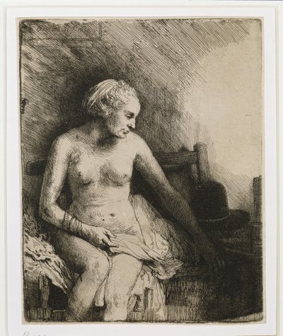 Hamamda şapkalı bir kadın, 1658 by Rembrandt van Rijn
