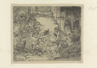 Çobanlara yardım: met de olielamp Seksen beş orijinal baskıdan oluşan koleksiyon (seri başlığı) by Rembrandt van Rijn