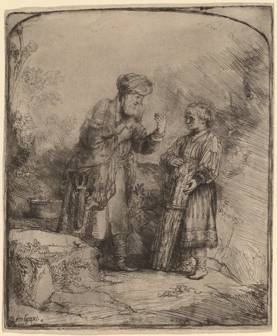 İbrahim ve İshak by Rembrandt van Rijn