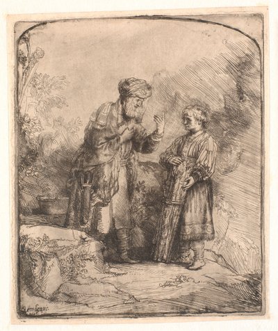 İbrahim ve İshak by Rembrandt van Rijn