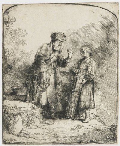 İbrahim ve İshak by Rembrandt van Rijn