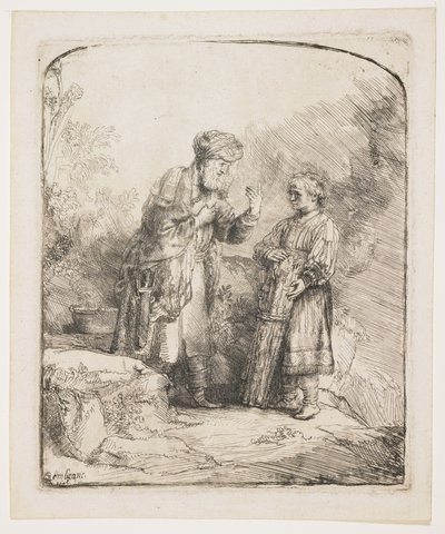 İbrahim ve İshak, 1645 by Rembrandt van Rijn