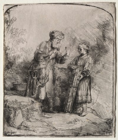 İbrahim ve İshak, 1645. by Rembrandt van Rijn