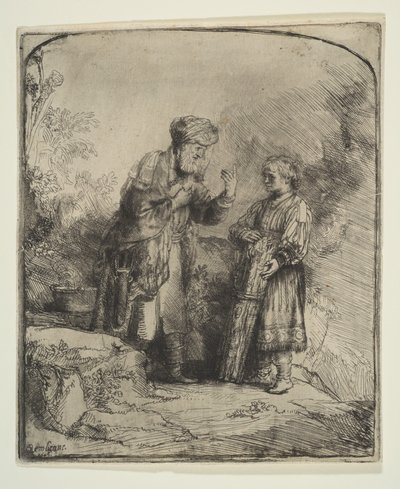 İbrahim ve İshak, 1645. by Rembrandt van Rijn