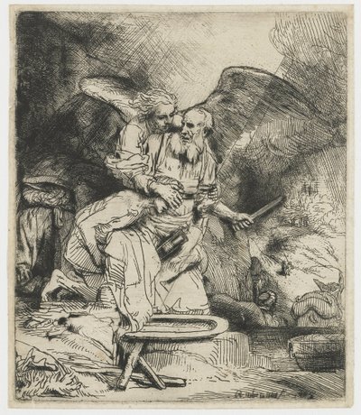 İbrahim'in kurbanı by Rembrandt van Rijn