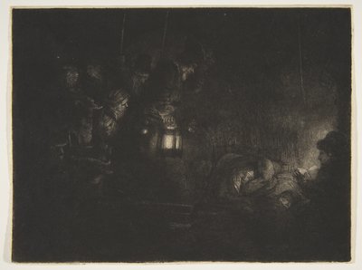Çobanların Hayranlığı: Bir Gece Parçası, yak. 1657. by Rembrandt van Rijn