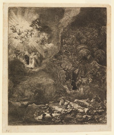 Çobanlara Görünen Melek by Rembrandt van Rijn