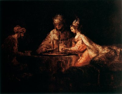 Assuerus, Haman ve Esther, 1660 by Rembrandt van Rijn