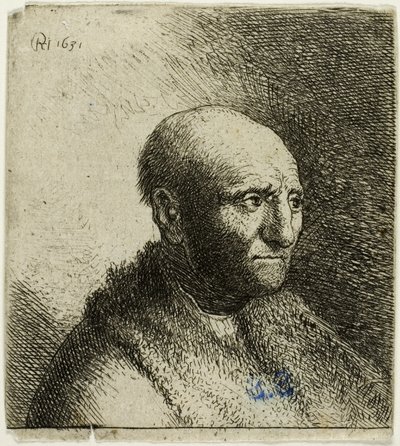 Kürk Pelerinli Kel Adam: Göğüs by Rembrandt van Rijn