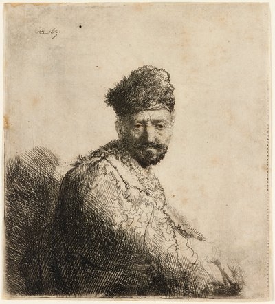 Kürklü doğu şapkalı sakallı adam: sanatçının babası, 1631. by Rembrandt van Rijn