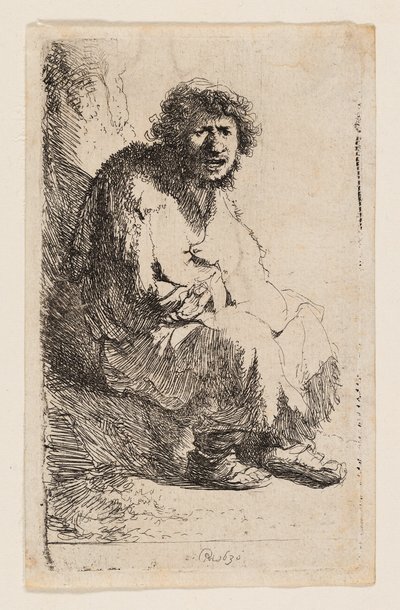 Bankta Oturan Dilenci by Rembrandt van Rijn