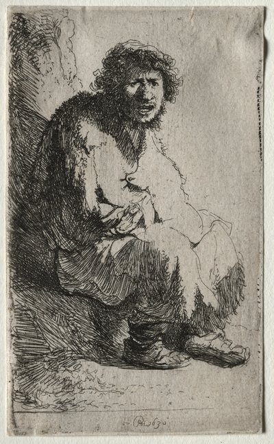 Bankada Oturan Dilenci, 1630. by Rembrandt van Rijn