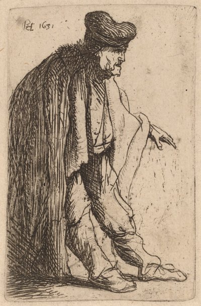 Sol Elini Uzatmış Dilenci by Rembrandt van Rijn