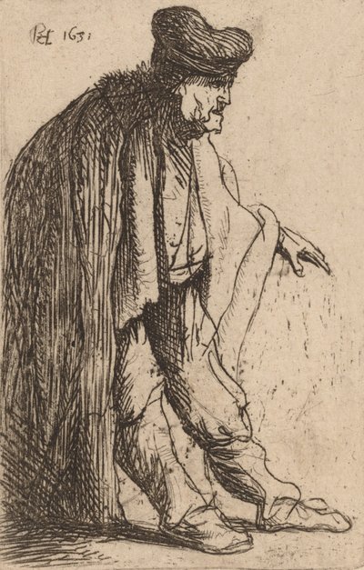 Sol Eli Uzatılmış Dilenci, 1631. by Rembrandt van Rijn