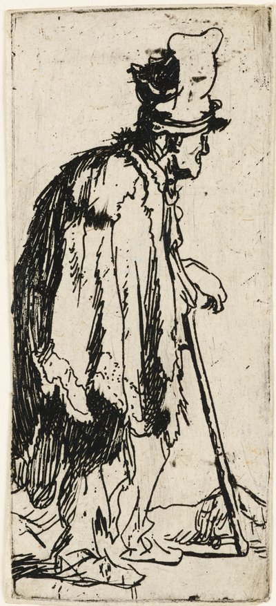 Eli sakat bir dilenci, c.1629. by Rembrandt van Rijn