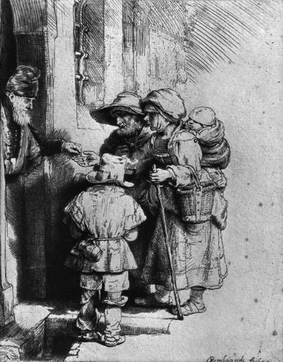 Evin Kapısındaki Dilenciler, 1648 by Rembrandt van Rijn