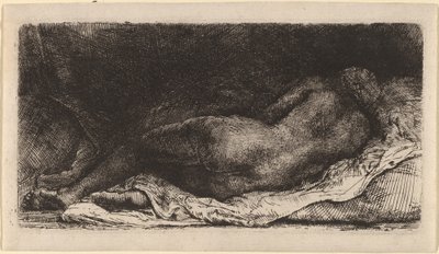 uzanmış siyah kadın by Rembrandt van Rijn