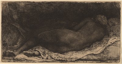 uzanmış siyah kadın by Rembrandt van Rijn