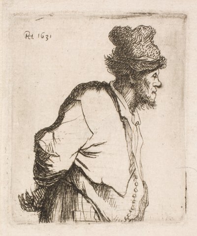Elleri sırtında çiftçi by Rembrandt van Rijn