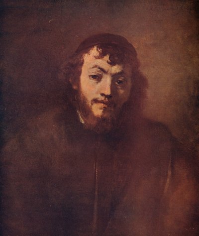 Kafatası Olan Sakallı Genç Adam Büstü, 1663 by Rembrandt van Rijn