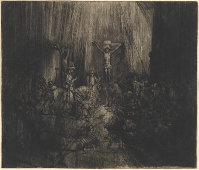 İki Hırsız Arasında Çarmıha Gerilen İsa (Üç Haç) by Rembrandt van Rijn