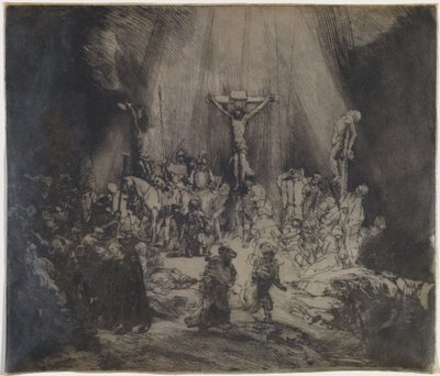 İki Hırsız Arasında Çarmıha Gerilen İsa (Üç Haç) by Rembrandt van Rijn